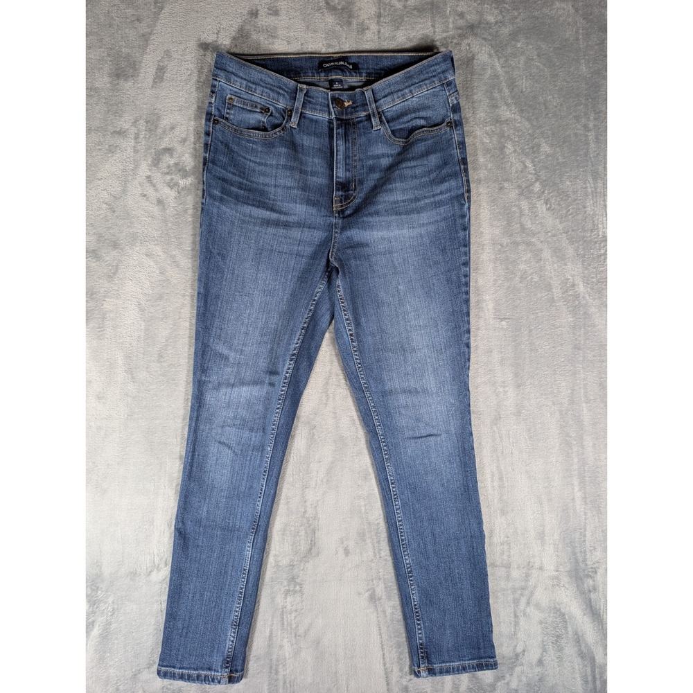 Calvin Klein Jeans Women Skinny High Rise Medium Wash Blue Stretch Denim Size 8